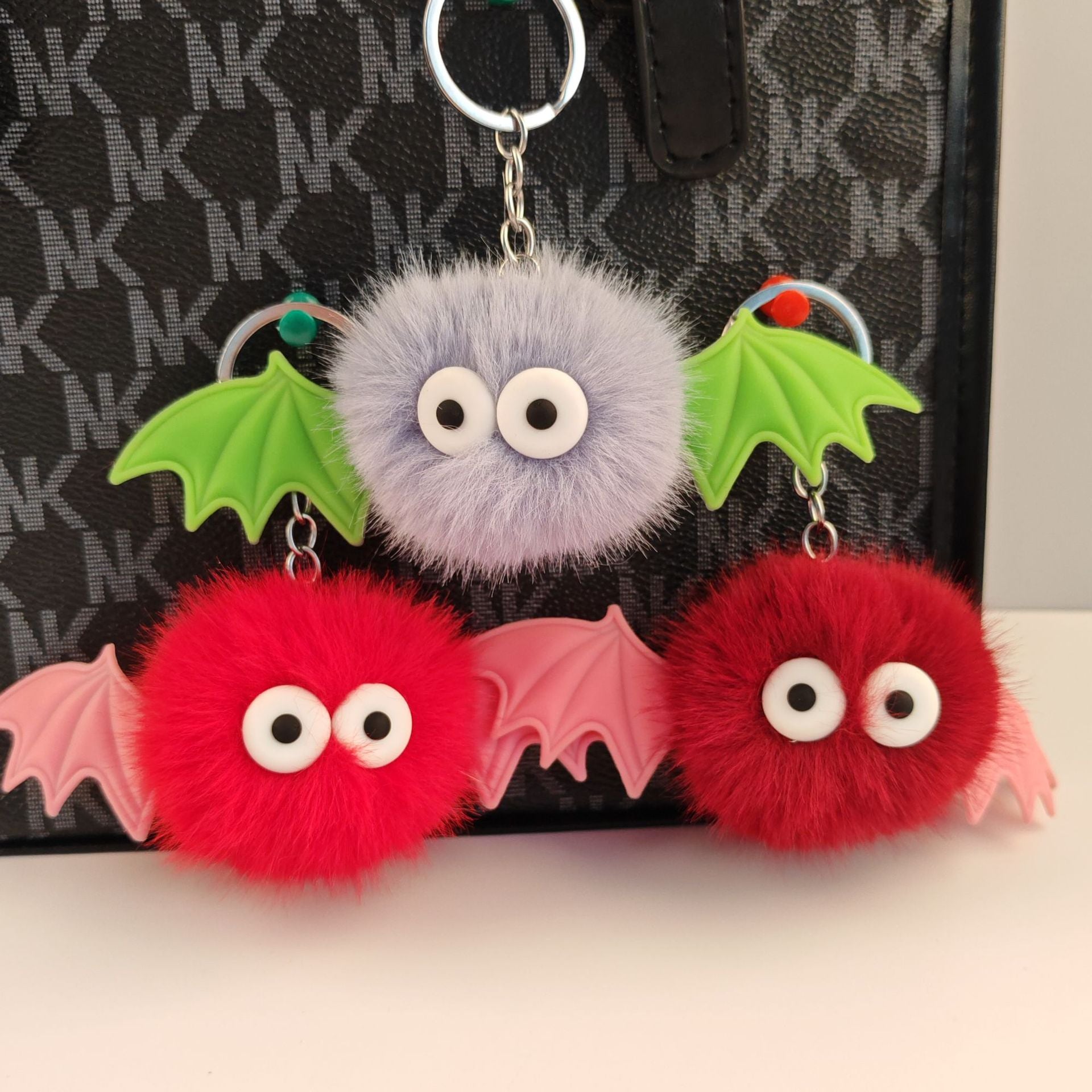 Wholesale 5pcs/pack Plush ball pendant funny keychain accessories
